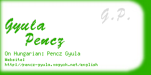gyula pencz business card